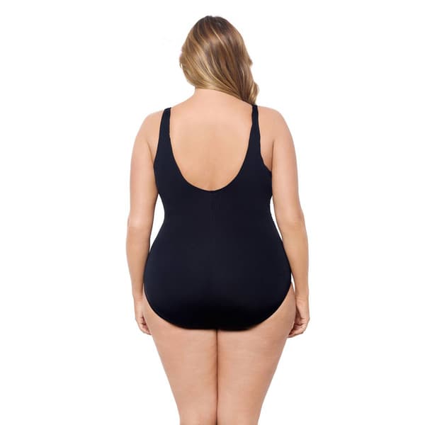 Plus Size Great Lengths Floral Shade Draped One Piece Swimsuit