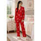 Womens Laura Ashley(R) Long Sleeve Bows Notch Collar Pajama Set - image 1