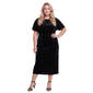 Plus Size SLNY Flutter Sleeve Velvet Dress - image 1