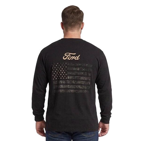 Mens Big & Tall Buckhorn River Ford Long Sleeve Tee - Black