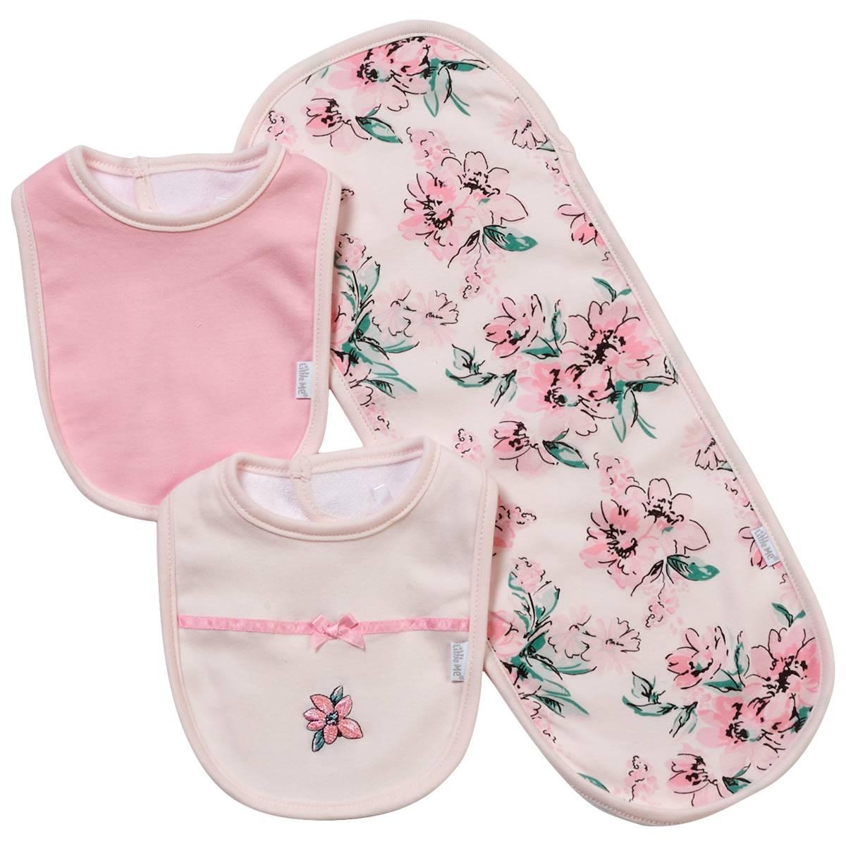 Baby Girl Little Me® Dream Floral Bib & Burp Cloth Set