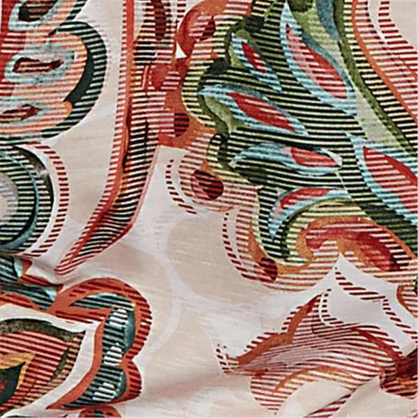 Petite Alfred Dunner Copper Canyon Ruched Sleeve Scroll Blouse