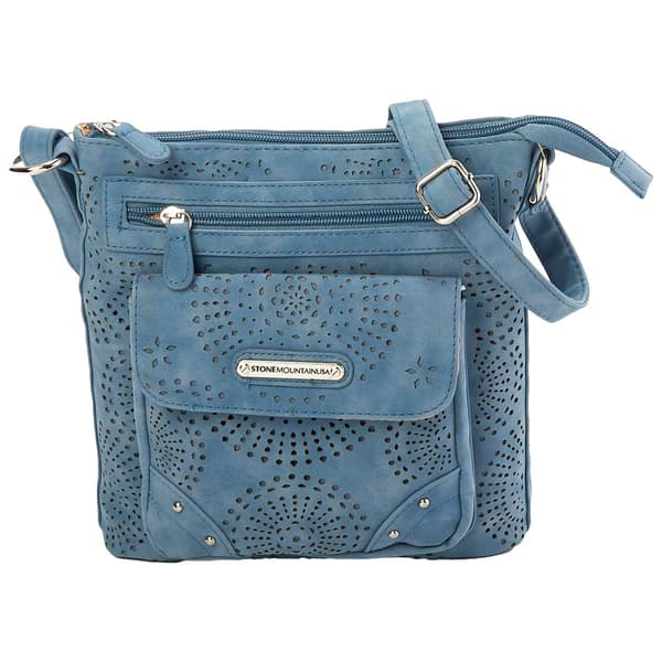 Stone Mountain Nubuck Perforated Vinyl Flap Crossbody - image 