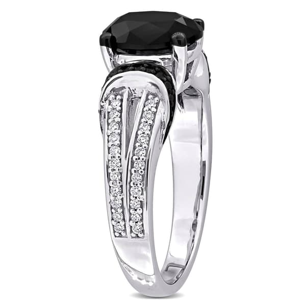 Sophia B 2 1/4ctw. Black & White Oval Diamond Statement Ring