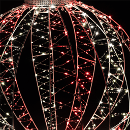 Northlight LED Red & White 3D Ball Ornament Christmas Yard Décor