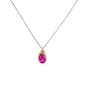 Gemstone Classics&#40;tm&#41; Created Pink Sapphire 10kt. & Silver Pendant - image 1