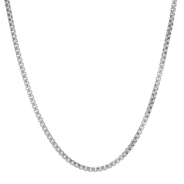 Sterling Silver 24in. Round Box Chain Necklace - image 