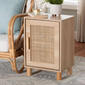 Baxton Studio Maclean Natural Brown Wood 1-Door Nightstand - image 8