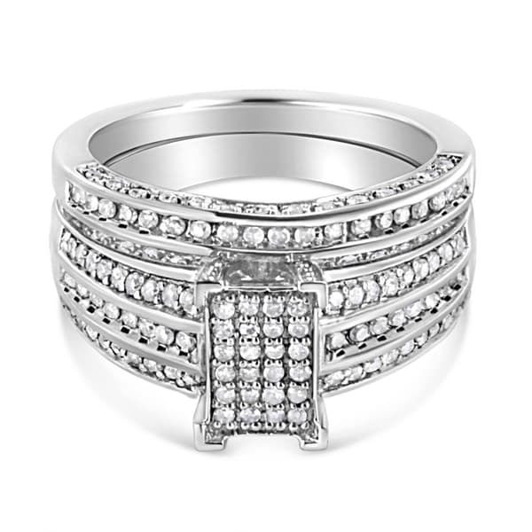 Haus of Brilliance 3/4ctw Diamond Engagement Ring and Band Set