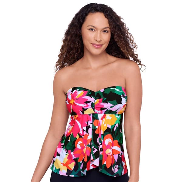 Womens American Beach Sunny Delight Flyaway Tankini Swim Top