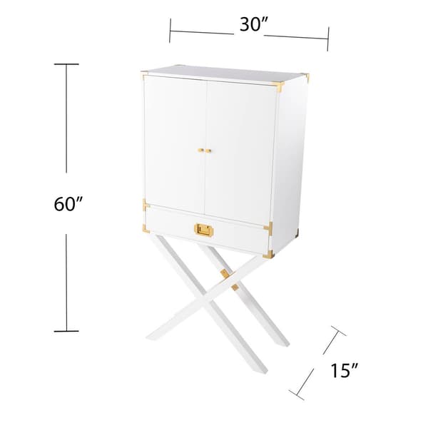 Southern Enterprises Campaign Tall Bar Cabinet w/ Storage