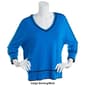Womens Retrology 3/4 Sleeve V-Neck Tipped Sweater - image 6