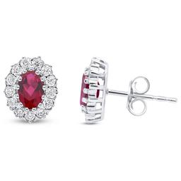 Nova Star(R) Lab Grown Ruby & 1/2ctw. Lab Grown Diamond Earrings