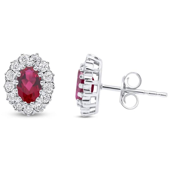 Nova Star(R) Lab Grown Ruby & 1/2ctw. Lab Grown Diamond Earrings - image 
