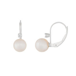 Splendid Pearls 14kt. White Gold Akoya Pearl Diamond Earrings