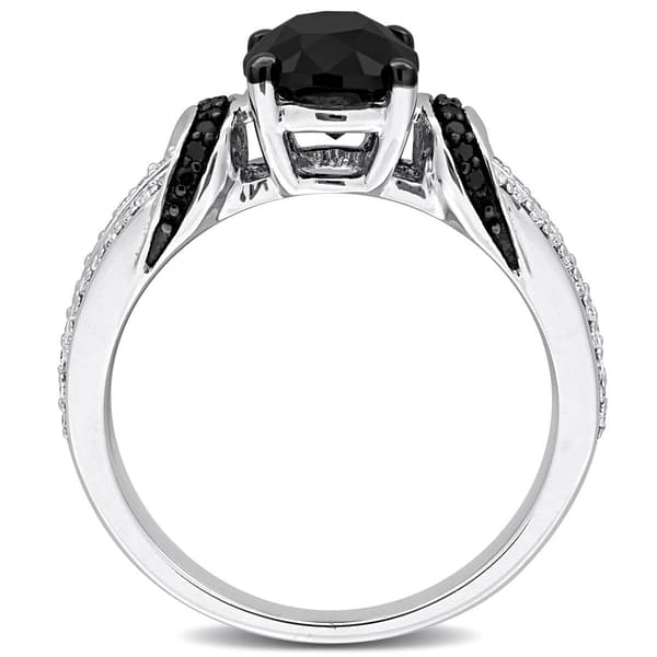 Sophia B 2 1/4ctw. Black & White Oval Diamond Statement Ring