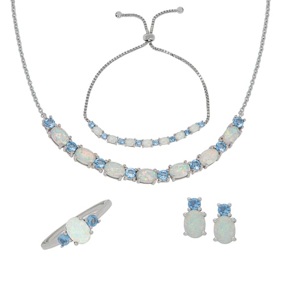 Gianni Argento Silver Plated Oval Lab Tanzanite 4pc. Set - image 