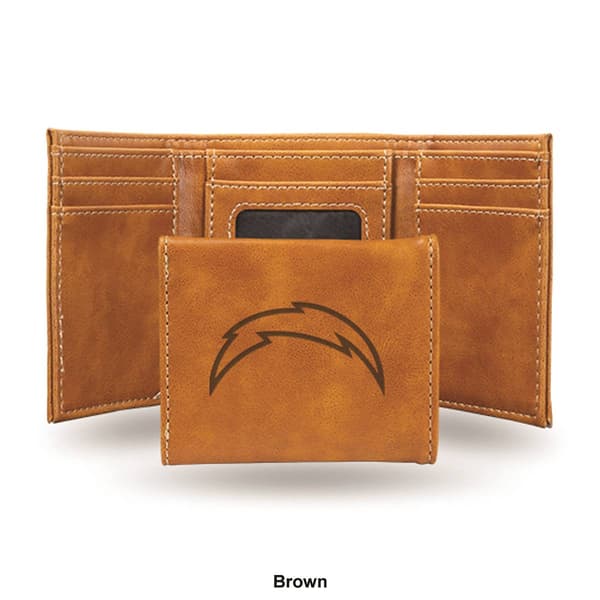 Mens NFL Los Angeles Chargers Faux Leather Trifold Wallet