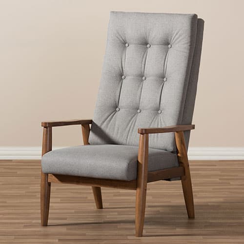 Baxton Studio Roxy Button-Tufted High-Back Chair