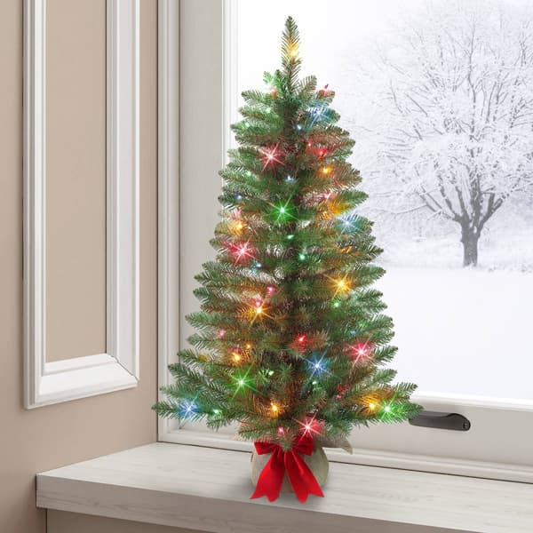 Puleo International 3ft. Pre-Lit Artificial Christmas Fir Tree