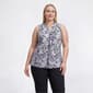 Plus Size Kasper Sleeveless Knot Front Floral Splatter Blouse - image 1