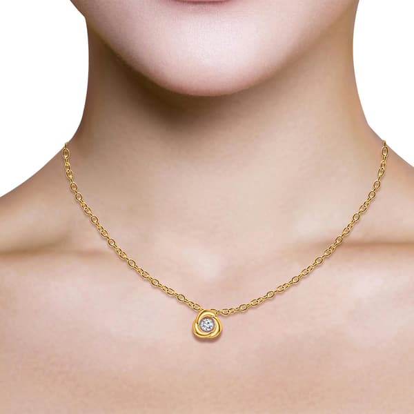 Nova Star® 1/4ctw. Gold over Silver Lab Grown Diamond Pendant