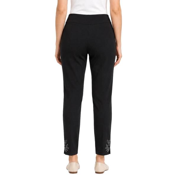 Womens Zac & Rachel Pull On Embellished Hem Slim Pants