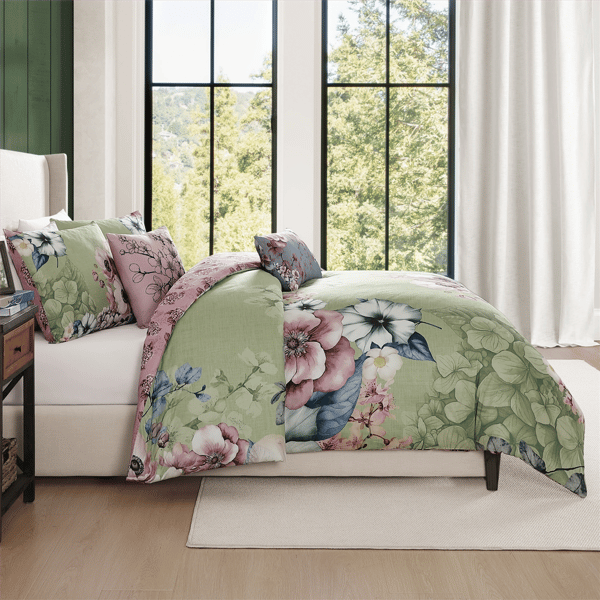 Bebejan Lilac Cascade 5pc. Reversible Comforter Set