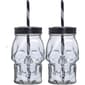 Home Essentials Set of 2 Skull Sippers w/ Straws - image 1