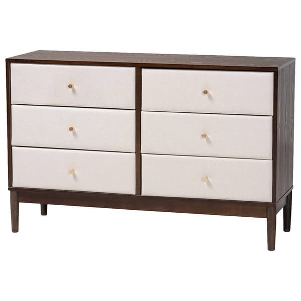 Baxton Studio Nikolai Mid-Century Wood 6-Drawer Dresser
