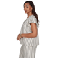 Womens Ruby Rd. Tropical Noir Flutter Sleeve Stripe Blouse - image 4