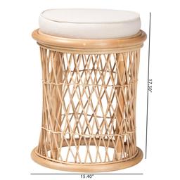 bali & pari Junius Bohemian Natural Rattan Ottoman Footstool