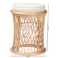 bali & pari Junius Bohemian Natural Rattan Ottoman Footstool - image 5