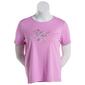 Plus Size Bonnie Evans Bird on a Floral Branch Embroidery Tee - image 1
