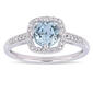 Gemstone Classics&#40;tm&#41; 10kt. White Gold & Blue Topaz Halo Ring - image 1
