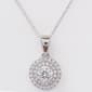 Diamond Simulate Double Halo Round Pendant Necklace - image 1
