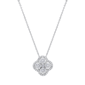 Saffron 1ctw. Moissanite Diamond Clover Flower Pendant Necklace - image 1