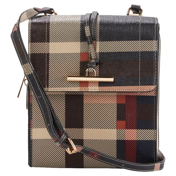 DS Fashion NY Organizer Plaid Crossbody