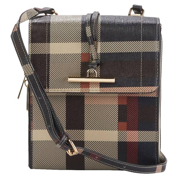 DS Fashion NY Organizer Plaid Crossbody - image 