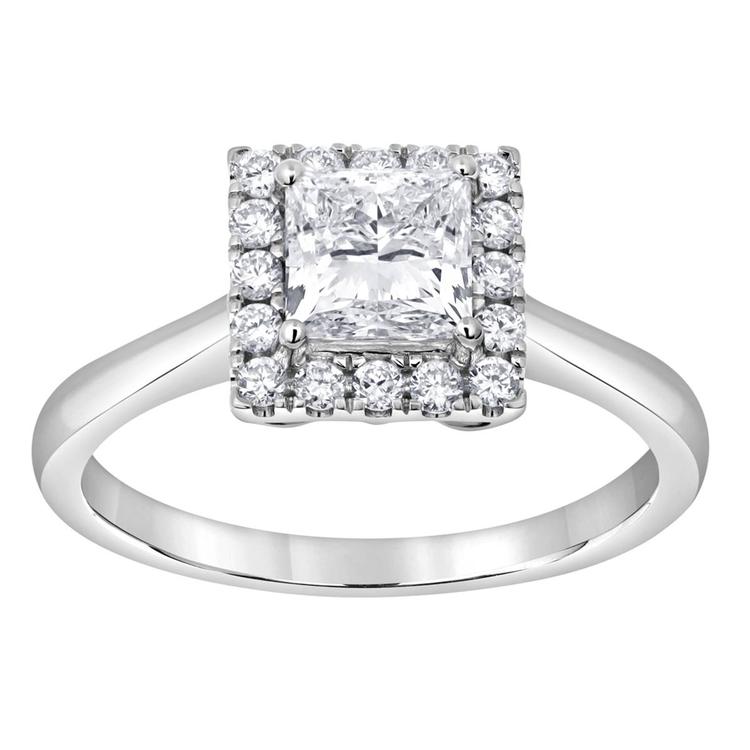 Nova Star(R) White Gold & 1 1/6ctw. Lab Grown Diamond Square Ring