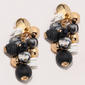 Ashley Cooper(tm) Black Raffia & White Bead Cluster Drop Earrings - image 1