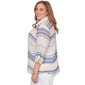 Plus Size Alfred Dunner Port Side Stripe Button Front Blouse - image 4