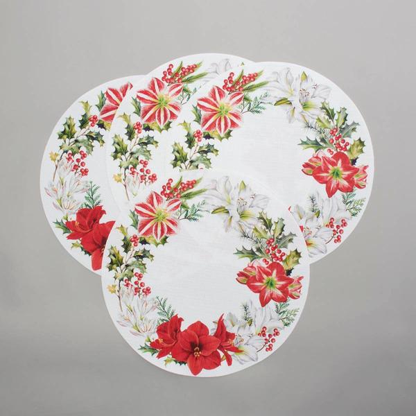 Christmas Bouquet Vinyl Placemats - Set of 4 - image 