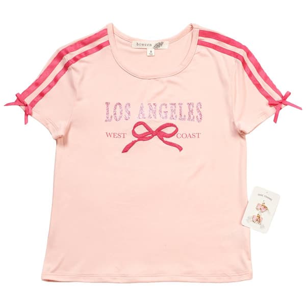 Girls (7-12) BTween® Short Sleeve Bow Sleeve Los Angeles Tee