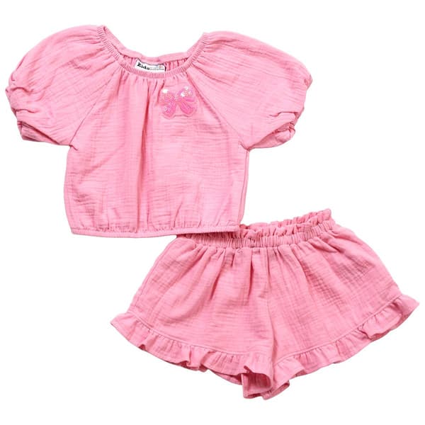 Girls (4-6x) Kids Headquarters(R) 2pc. Gauze Top & Shorts Set - image 