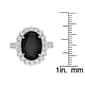 Gemminded Sterling Silver Oval Onyx & White Topaz Ring - image 5