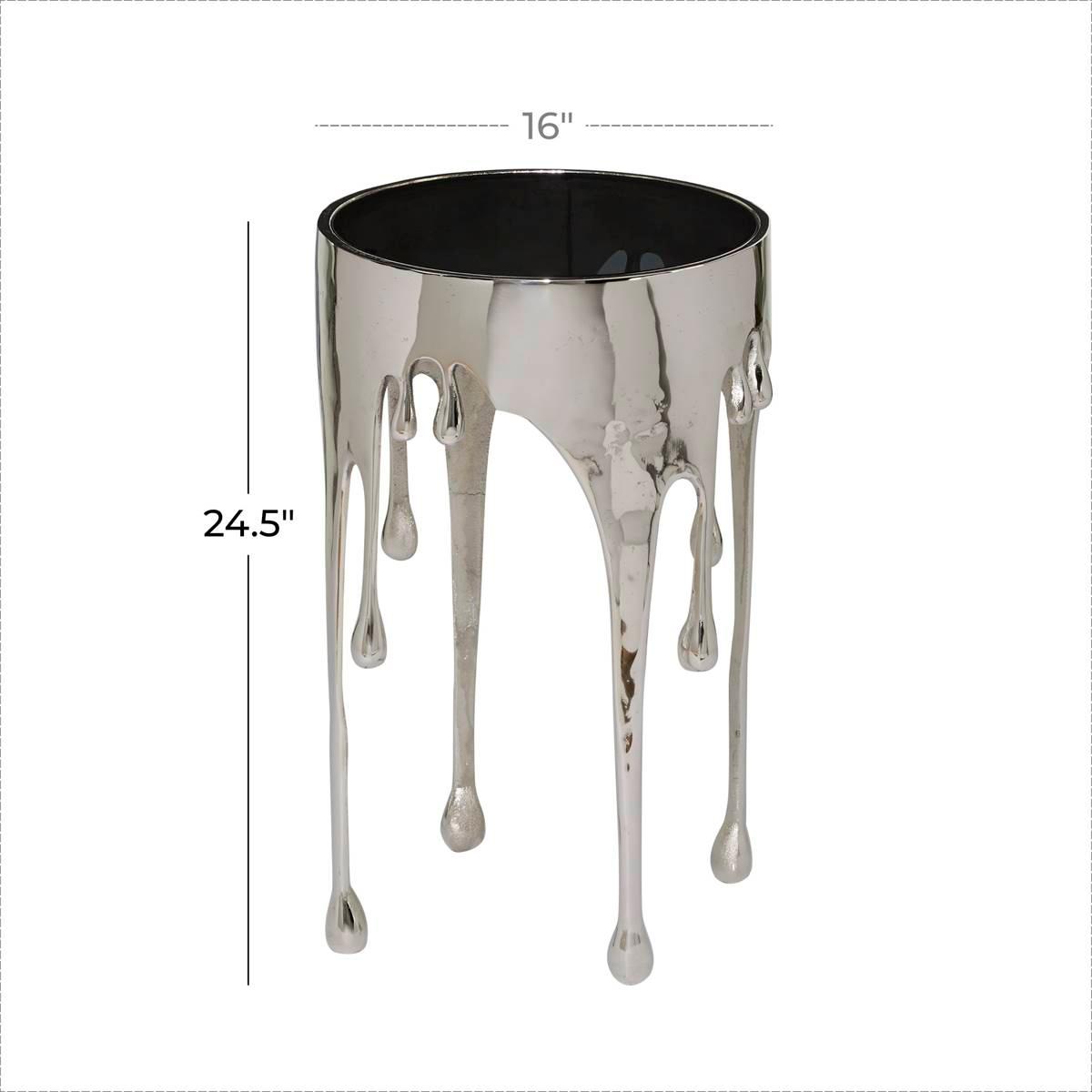 9th & Pike® Silver Contemporary Aluminum Accent Table