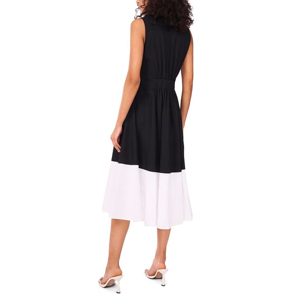 Womens MSK Sleeveless Color Block Fit & Flare Dress