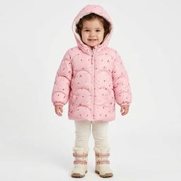 Baby Girl (12-24M) Pink Platinum(R) Cherry Print Puffer Coat