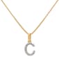 Gianni Argento Two-Tone Lab White Sapphire C Pendant Necklace - image 1